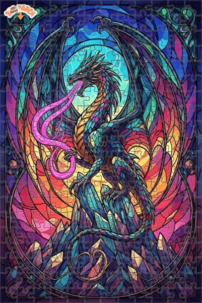 Teona Ahşap لغز خشبي رائع مطبوع عليه فن التنين ذو طبقتين 250 قطعة 30x30