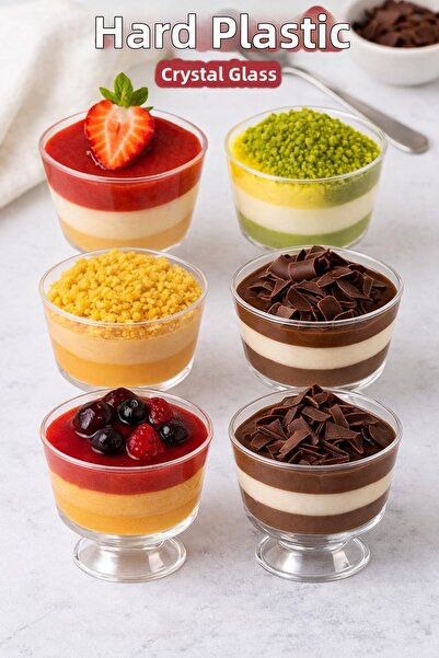 Ezupack 10-Piece Plastic Bowl with Stand Magnolia Dessert Presentation Cup Mi...