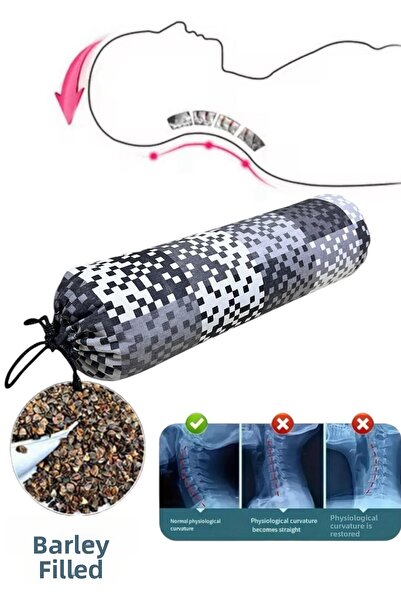 NareSpor Buckwheat Filled Neck Pillow, Cylinder Neck Massage Pillow, Buckwhea...