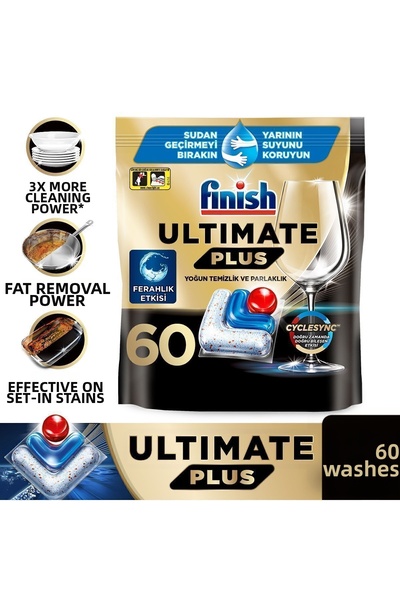 Finish Ultimate Plus All in One 60 Capsules Dishwasher Detergent Tablet