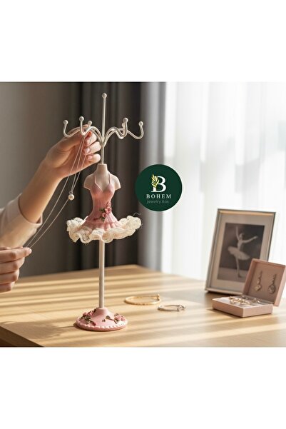 Bohem kutusu حامل مجوهرات مزخرف على شكل فستان راقصة الباليه