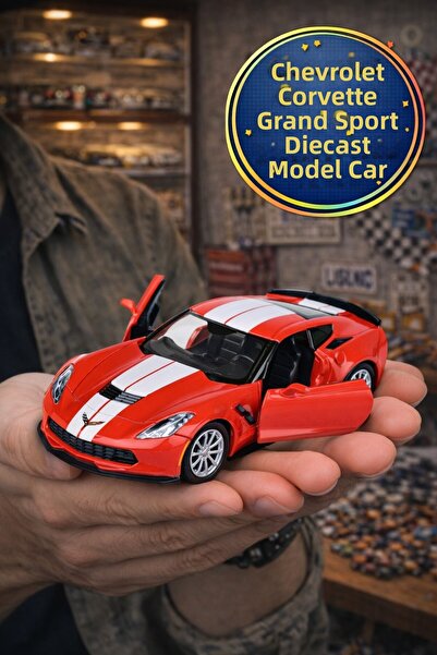 TOYFEST American Series Red Chevrolet Corvette Grand Sport 59 Pop-Up Door Pul...