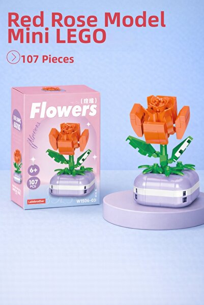 Nandy Home نموذج شخصية الوردة الحمراء، ألعاب بناء ثلاثية الأبعاد