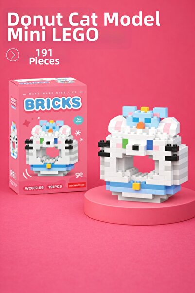 Nandy Home نموذج شخصية قطة على شكل دونات، ألعاب بناء ثلاثية الأبعاد