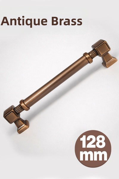 Badem10 Talas Επίπεδη Αντικέ Χάλκινη Λαβή Συρταριού 128 χιλ. Μεταλλική Λαβή Ε...