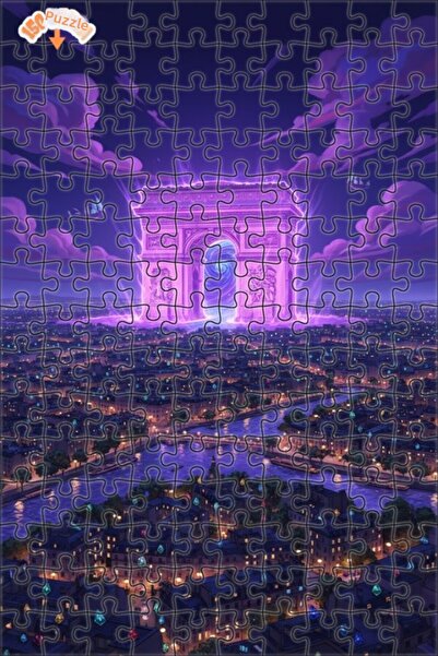 Teona Ahşap لغز خشبي مؤطر ذو طابقين من سلسلة برجات باريس السحرية 150 قطعة 20x30