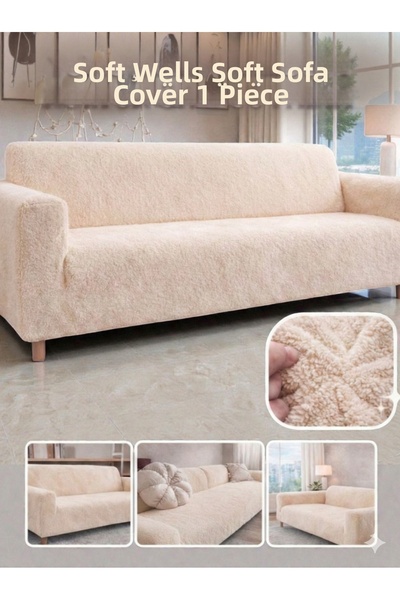 coverbox Soft Welsoft Elastic 3-Seater Sofa Cover Non-Slip Flexible and Washa...