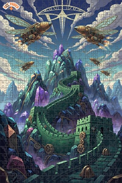 Teona Ahşap لغز خشبي ذو طبقتين من ستيامبانك كريستال ماونتس 500 قطعة 50x30