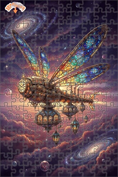 Teona Ahşap لغز خشبي على شكل سفينة مجنحة من نوع ستيمبانك 150 قطعة 20x30