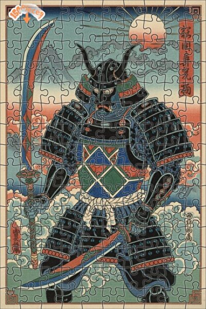 Teona Ahşap لغز خشبي مطبوع عليه ساموراي محارب، لغز خشبي مؤطر بطبقتين 150 قطعة...