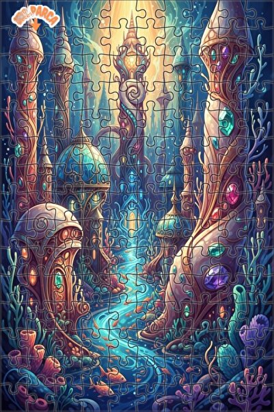 Teona Ahşap لغز خشبي بإطار مزدوج الطبقات بمظهر لوحة زيتية لمدينة تحت البحرية ...