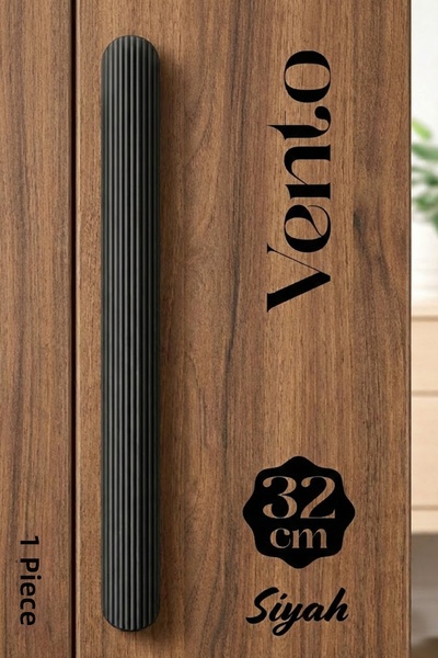 Badem10 Vento Black Striped Handle 320 mm Long Metal Cabinet Wardrobe Kitchen...