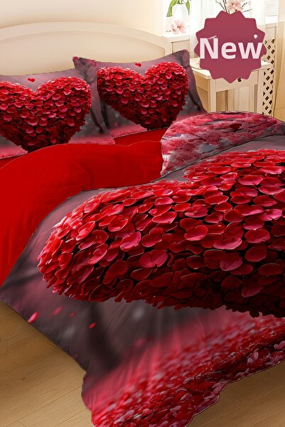 MonoHome Set de husă de pilota dublă din satin de bumbac premium Çeyizlik - R...