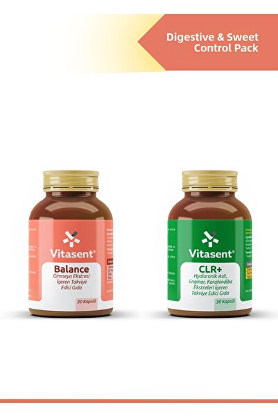 VİTASENT 2-Pack Digestion & Sweetness Control – Clr+ Hyaluronic Acid + Balance