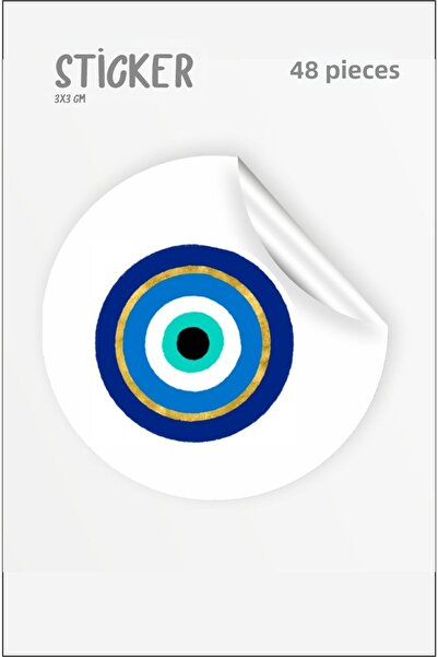 43 cici süsler organizasyon Αυτοκόλλητο με Κρίκο της Τύχης 48 Τεμάχια 3 εκ.