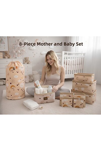 MorOropa Luxury 8-Piece Mother-Baby Set - 6-Piece Suitcase Organizer I Laundr...