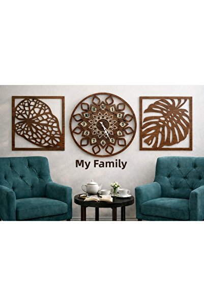 mrchediyesepeti Wall Clock 40 cm with Stylish Vav Frame Next to It No58