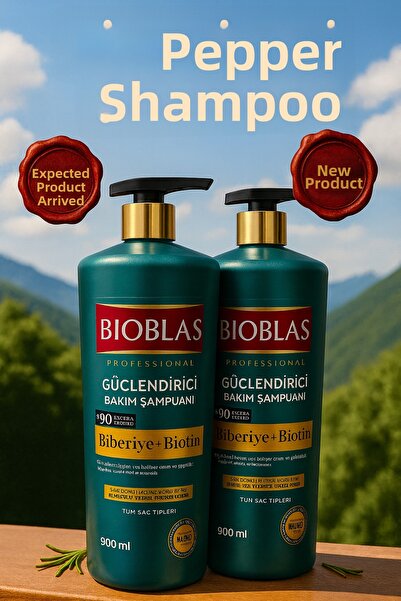 Bioblas 2 X 900 ml Rosemary & Biotin & Herbal B19 Anti-Hair Loss Strengthenin...