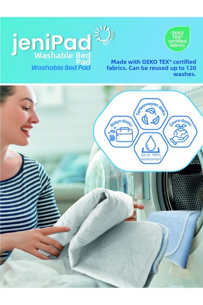 JeniPad Patient and Baby Washable Ultra Absorbent Liquid-Proof Reusable Mattress Pad with Wings