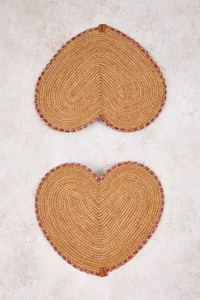 TRENDYOLMİLLA HOME 2-Piece Heart-Shaped Wicker Look American Service Tphss26R...
