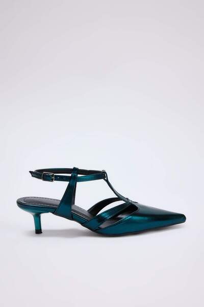 TRENDYOL SHOES Petrolgrüne Damen-Schuhe mit klassischem Absatz, 4,5 cm, TAKSS...