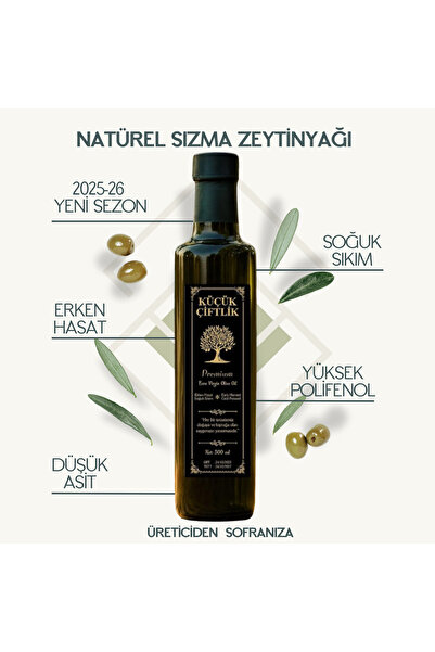 NATUREL Küçük çiftlik soğuk sıkım zeytinyağı 0.5 litre