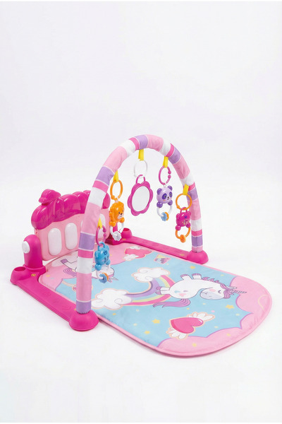 PAPAYA Oyun Halısı Aynalı Çıngıraklı Işıklı Müzikli Pembe Unicorn Çocuk Geliş...
