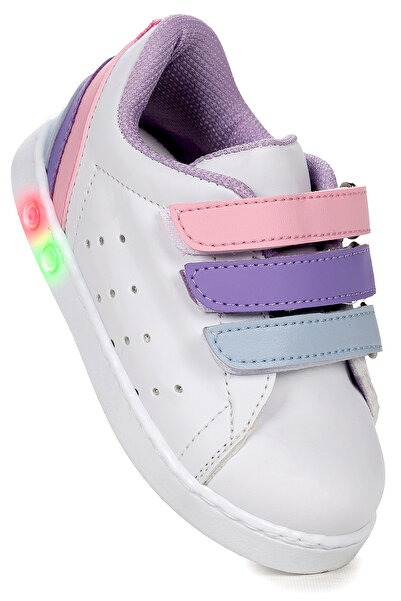Kiko Kids Lunce Cırtlı Işıklı Kız Bebek Spor Ayakkabı