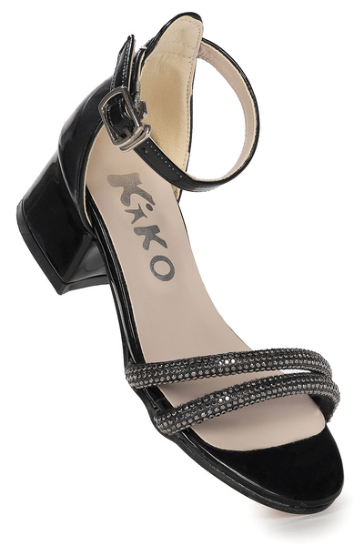 Kiko Kids Sarer Lakovaná koža Stone Dievčenské sandále na 3 cm podpätku Večer...