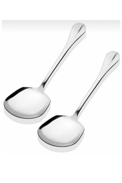 Kitchen Pembelia 2 Adet Çelik Servis Kaşığı Salata Servis Kaşık 21 cm