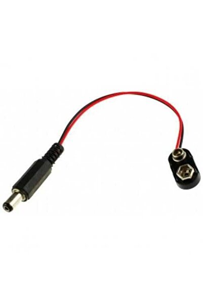 Robotistan 9 V Pil Barrel Dönüştürücü Kablo - 9 V to DC Barrel Adapter