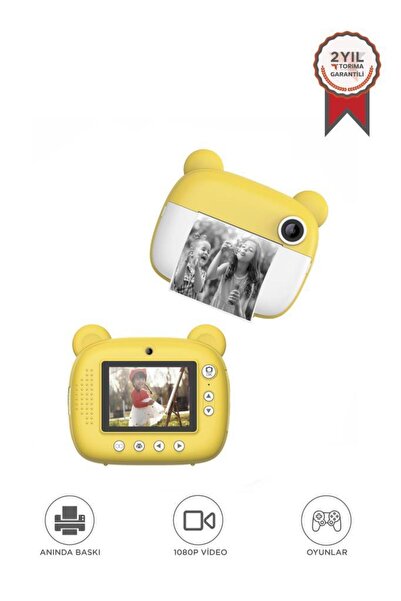 Torima Dijital Fotoğraf Makinesi Çocuk Termal Resim Kağıt Baskılı Yazıcı Kame...