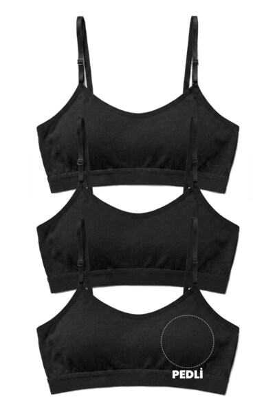 Öts Дівчачий чорний бюстгальтер з двома вкладишами