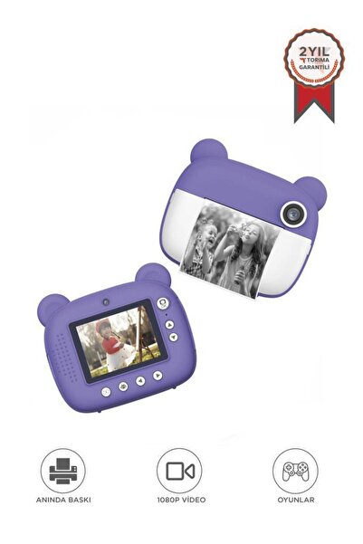 Torima Dijital Fotoğraf Makinesi Çocuk Termal Resim Kağıt Baskılı Yazıcı Kame...