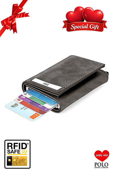 POLOGRAND London Portofel original unisex cu mecanism automat, cu cutie, prot...