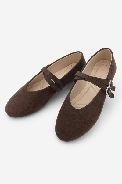 Marjin Balerini cu bretele încrucișate pentru femei Niroza din piele intoarsa...