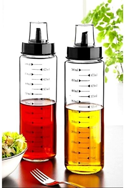Kitchen Pembelia Set of 2 Drip-Free Smart Glass Oil and Vinegar Bottles 500ml