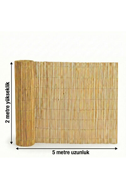 My Family Doğal Hasır Çit Bahçe Çiti Dekoratif Bambu Kamış Gölgelik Branda Ru...