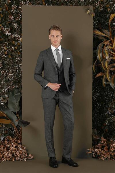 Efor TK 880 Slim Fit Antrasit Klasik Takım Elbise