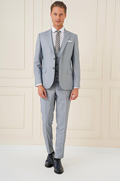 Efor TK 903 Slim Fit Gri Klasik Takım Elbise