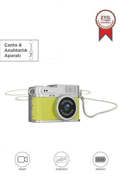 Torima Dijital Fotoğraf Makineleri Video Kamera Mini Anahtarlık 1080P CMR35 Sarı