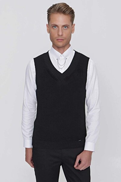 Efor SÜVETER 01 Slim Fit Siyah Süveter Triko