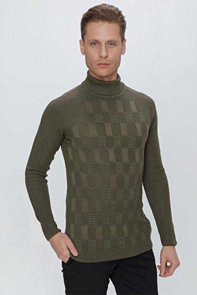 Efor TR 852 Slim Fit Haki Klasik Triko