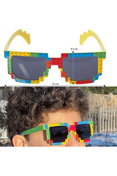 partidolu Retro Brick Yapboz Görünüm Baskılı Parti Gözlüğü Colorful