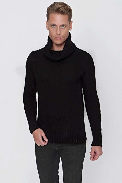 Efor TR 844 Slim Fit Siyah Klasik Triko