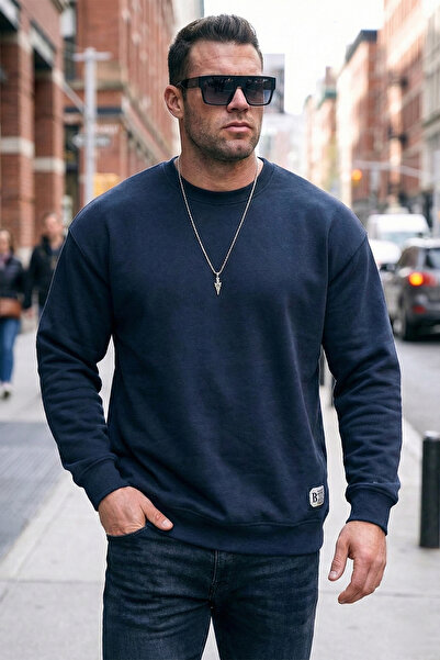 Buratti Regular Fit Crew Neck Cotton Lining Soft Raised Sweat Men's SWEAT 590...