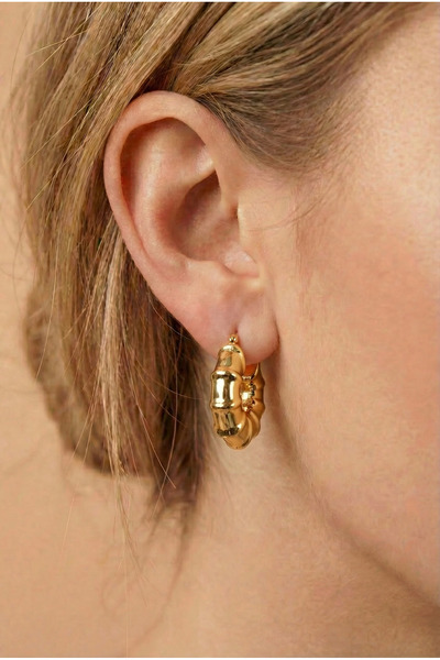 Liviena أقراط سيمجنتا الذهبية الفولاذية