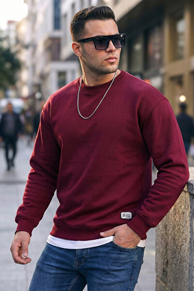 Buratti Regular Fit Bisiklet Yaka Pamuklu İçi Tüylü Yumuşak Şardonlu Sweat Er...