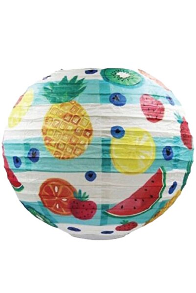 partidolu Çin Japon Feneri Asma Süs Meyveli Baskılı 25 Cm Hawaian