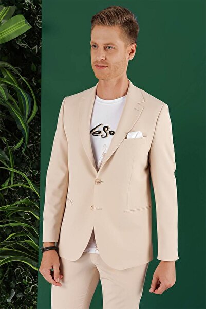 Efor C 645 Slim Fit Bej Spor Ceket